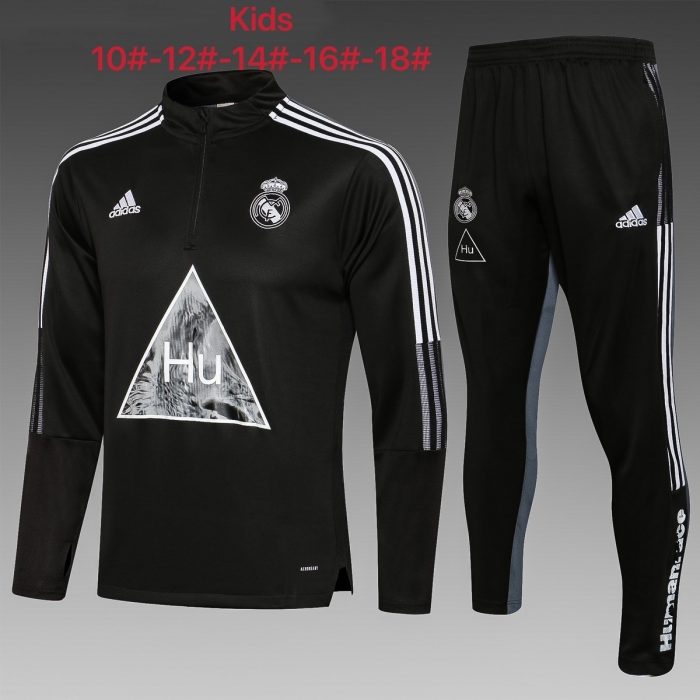 Real Madrid 21-22 Black Kids' Half-Zip Jacket - 图片 2