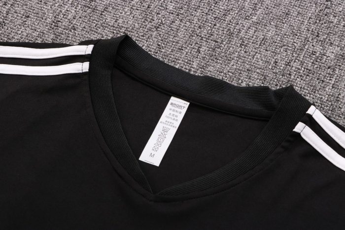 Real Madrid 22-23 Black with Purple Side Short Sleeve Training Suit - 图片 6