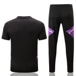 Real Madrid 22-23 Black with Purple Side Short Sleeve Training Suit - 图片 7