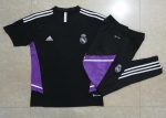 Real Madrid 22-23 Black with Purple Side Short Sleeve Training Suit - 图片 9