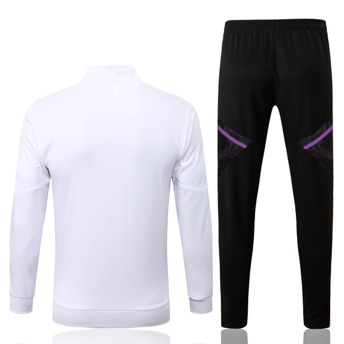 Real Madrid 22-23 White Long Zip Jacket - 图片 2