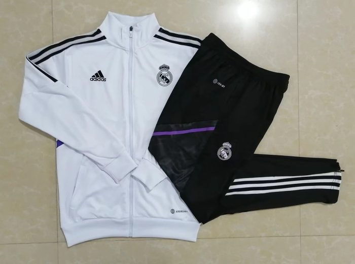 Real Madrid 22-23 White Long Zip Jacket - 图片 9