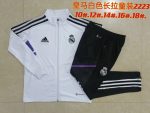 Real Madrid 22-23 White Kids Long Zipper Jacket - 图片 3