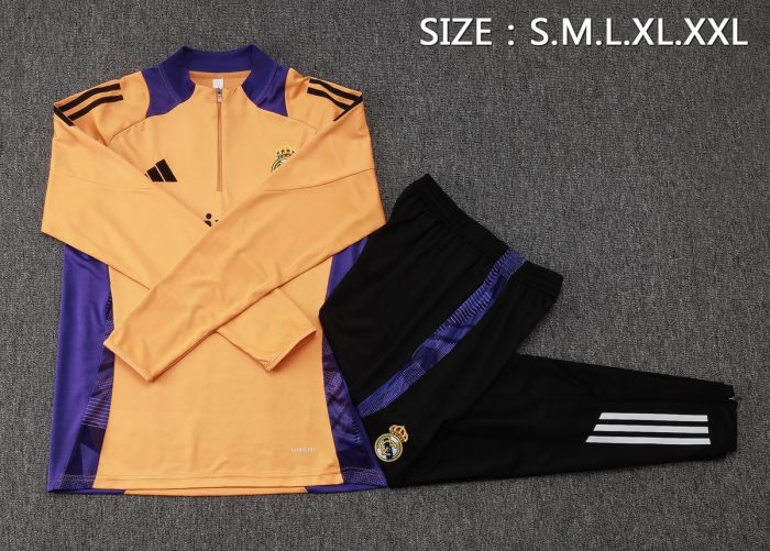 Real Madrid 24-25 Orange Half-Zip Jacket - 图片 2