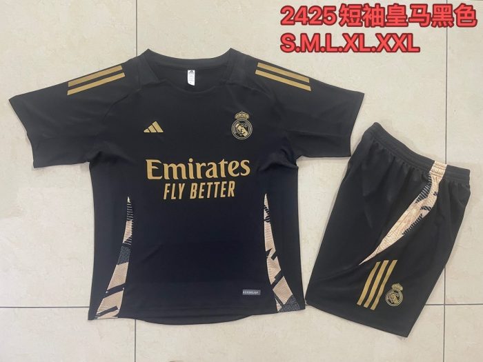 Real Madrid 24-25 Black Short Sleeve Training Suit - 图片 9