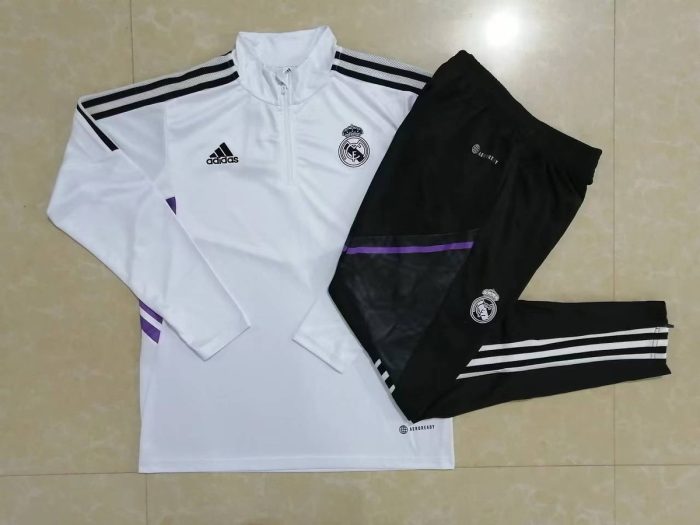 Real Madrid 22-23 White Half-Zip Jacket - 图片 9