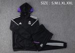 Real Madrid 22-23 Black Long Zip Jacket with Hood - 图片 3