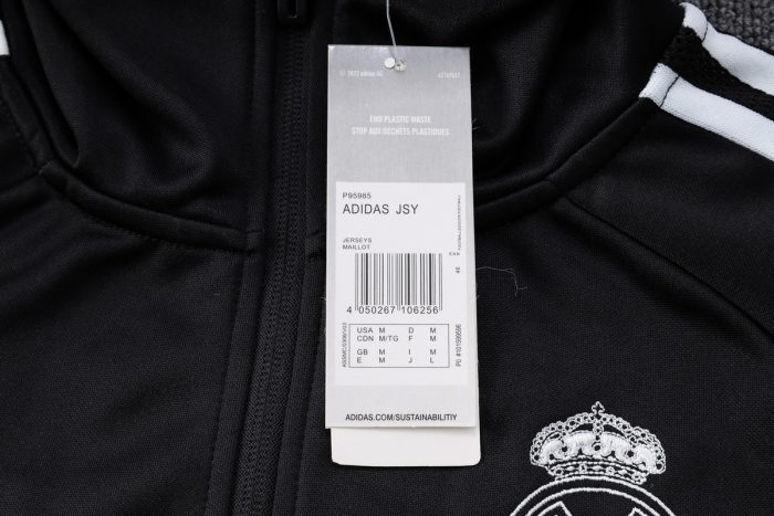 Real Madrid 22-23 Black Long Zip Jacket with Hood - 图片 6