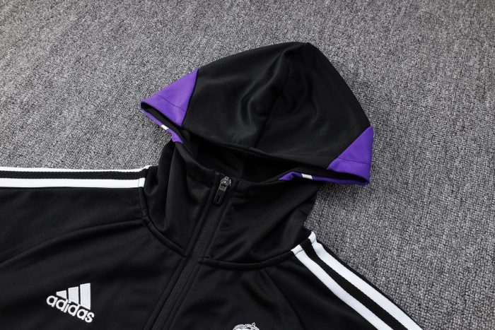 Real Madrid 22-23 Black Long Zip Jacket with Hood - 图片 7