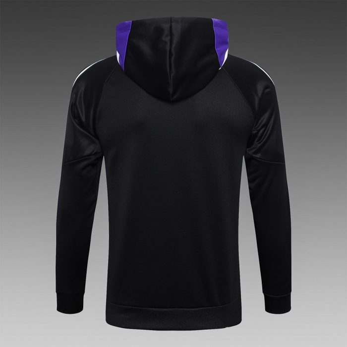 Real Madrid 22-23 Black Long Zip Jacket with Hood - 图片 8