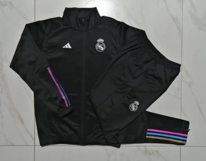 Real Madrid 23-24 Black Long Zip Jacket - 图片 9