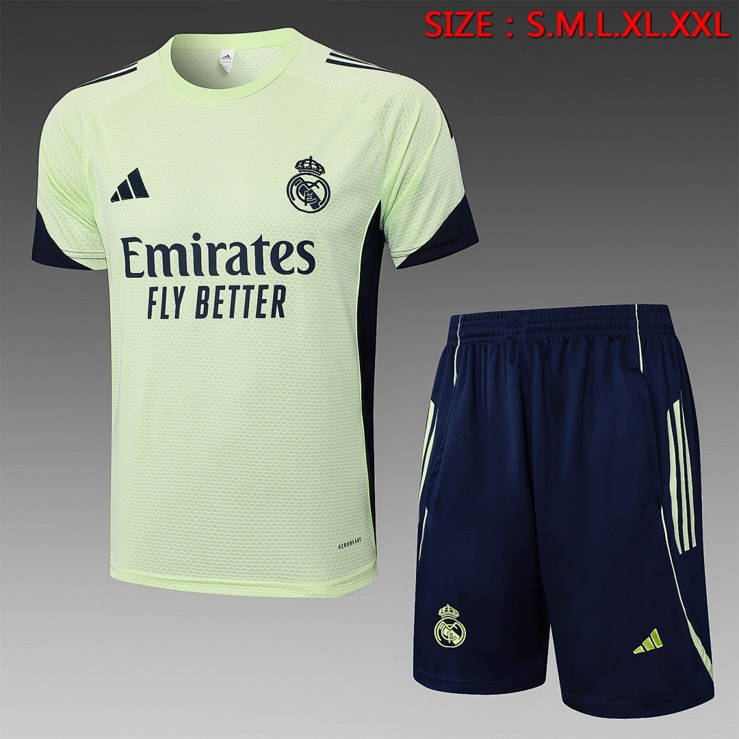 JER-5146_1 Real Madrid Light Green Short Sleeve Training Suit - 图片 1