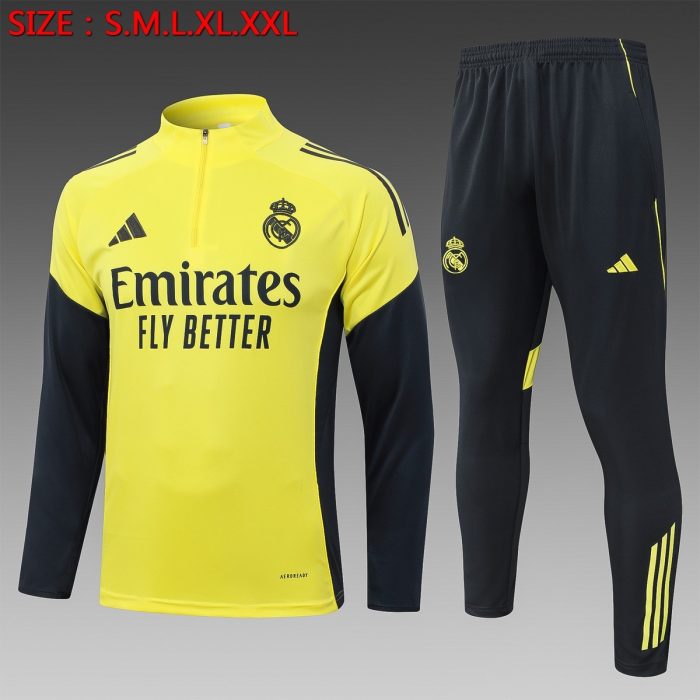 Real Madrid Yellow Half-Zip Jacket - 图片 8