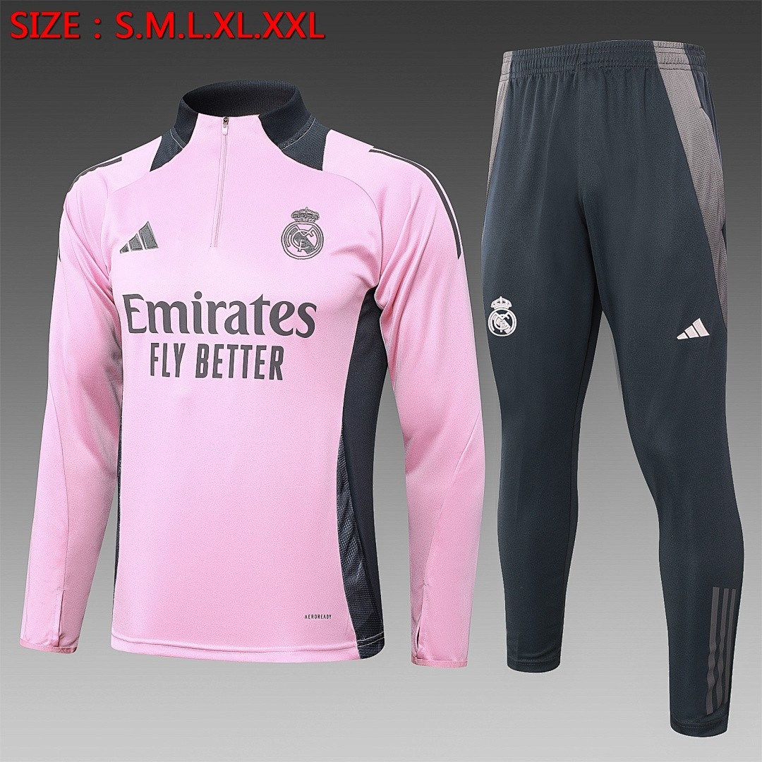 JER-5149_1 Real Madrid 24/25 Pink Half-Zip Jacket - 图片 1