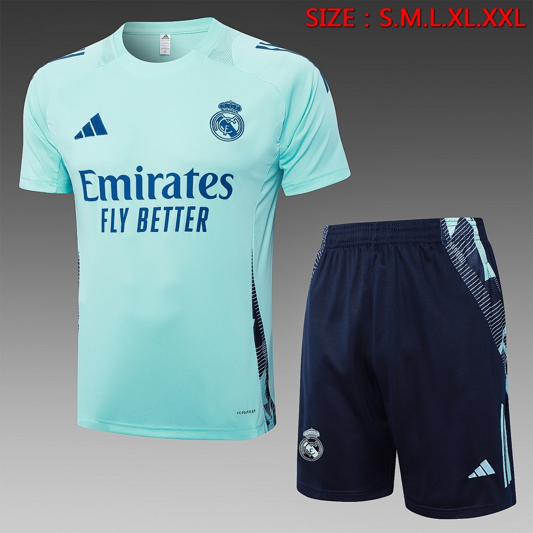 JER-5150_1 Real Madrid 24-25 Light Green Short Sleeve Training Set - 图片 1