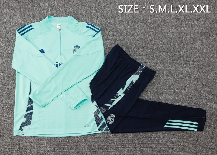 Real Madrid 24/25 Light Green Half-Zip Jacket - 图片 2