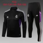 Real Madrid 22-23 Black Kids' Half-Zip Jacket