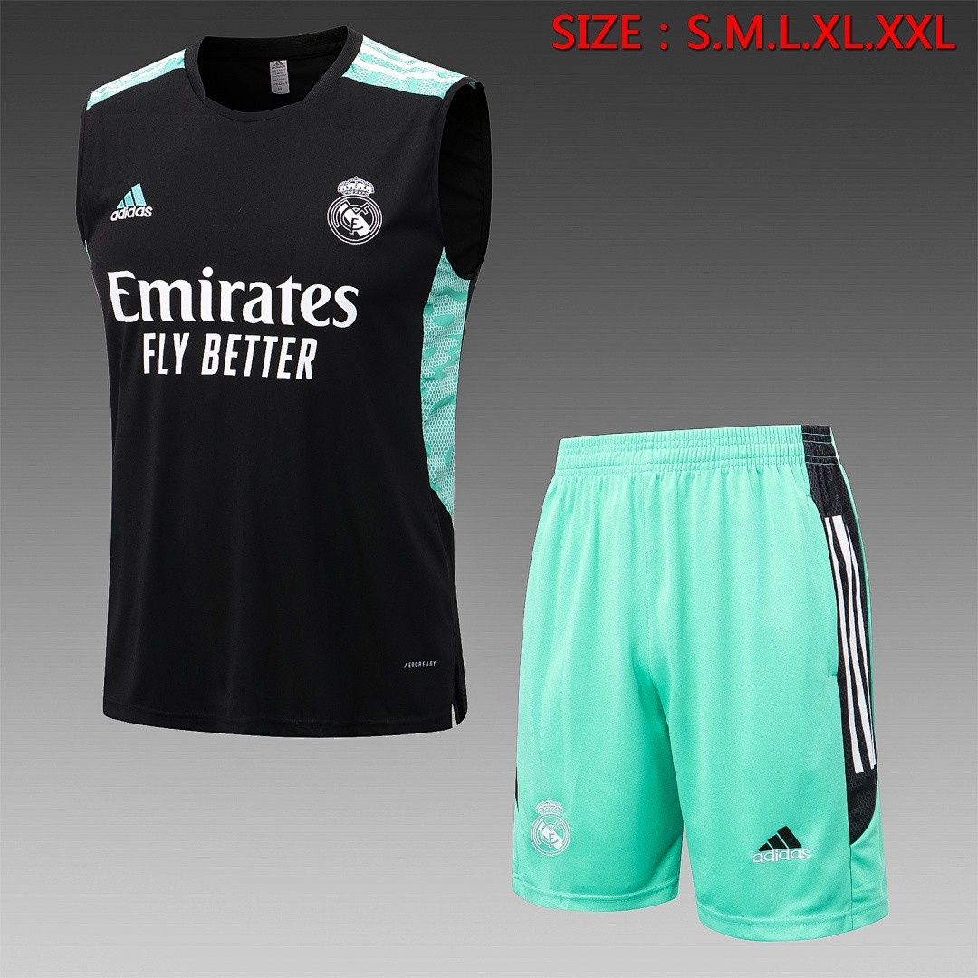 JER-5156_1 Real Madrid 22/23 Black Vest with Green Trim - 图片 1