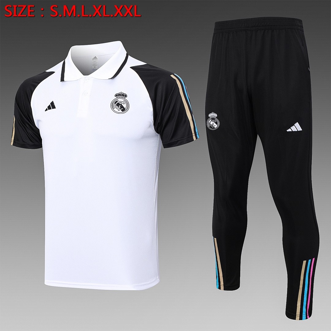 JER-5159_1 Real Madrid 23-24 White Polo Shirt - 图片 1