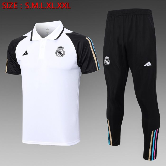 Real Madrid 23-24 White Polo Shirt - 图片 8