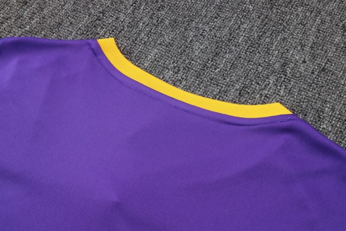 Real Madrid 23-24 Purple Short Sleeve Training Suit - 图片 5