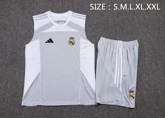 Real Madrid 25/26 Vest Grey White - 图片 2