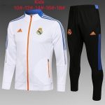 Real Madrid 21-22 White Kids Long Zipper Jacket