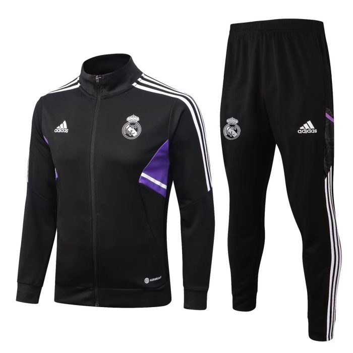 Real Madrid 22-23 Black Long Zip Jacket - 图片 3