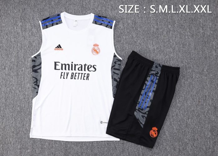 Real Madrid 22/23 White (Blue Trim) Vest - 图片 2