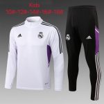 Real Madrid 22-23 White Kids' Half-Zip Jacket