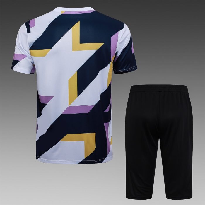 Real Madrid 23-24 White Short Sleeve Training Suit - 图片 6