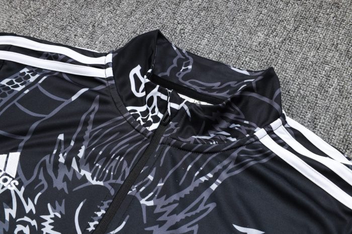 Real Madrid 23-24 Half Zip Jacket Black (Spray Ink) - 图片 6