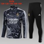 Real Madrid 23-24 Black Kids' Half-Zip Jacket (Spray Print)