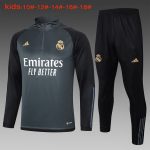 Real Madrid 23-24 Half Zip Jacket Dark Grey Kids