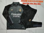 Real Madrid 23-24 Half Zip Jacket Dark Grey Kids - 图片 3