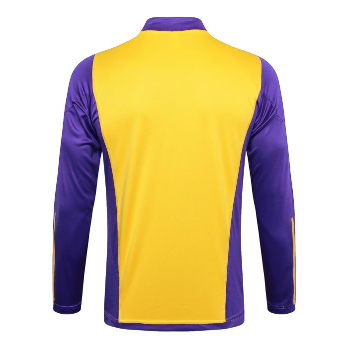 Real Madrid 23-24 Yellow Half-Zip Jacket - 图片 8
