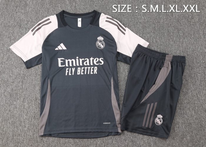 Real Madrid 24-25 Grey Short Sleeve Training Suit - 图片 2