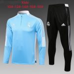 Real Madrid 21-22 Light Blue Half-Zip Jacket Kids - 图片 2