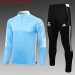 Real Madrid 21-22 Light Blue Half-Zip Jacket Kids - 图片 3