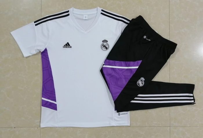 Real Madrid 22-23 White Short Sleeve Training Set - 图片 9