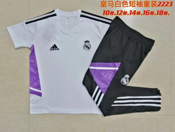 Real Madrid 22-23 White Kids Training T-Shirt - 图片 3