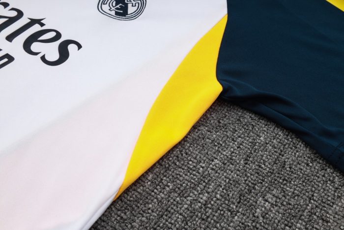 Real Madrid 23-24 White Short Sleeve Training Suit with Pants - 图片 5