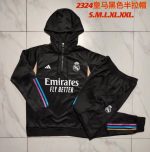 Real Madrid 23-24 Black Half-Zip Jacket - 图片 9