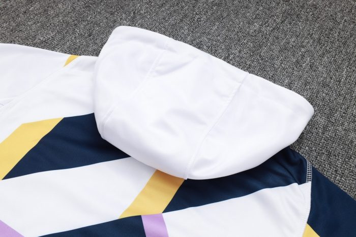 Real Madrid 23-24 Half-Zip Hoodie White Spray Print - 图片 4