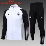 Real Madrid 23-24 White Kids Long Zipper Jacket - 图片 2