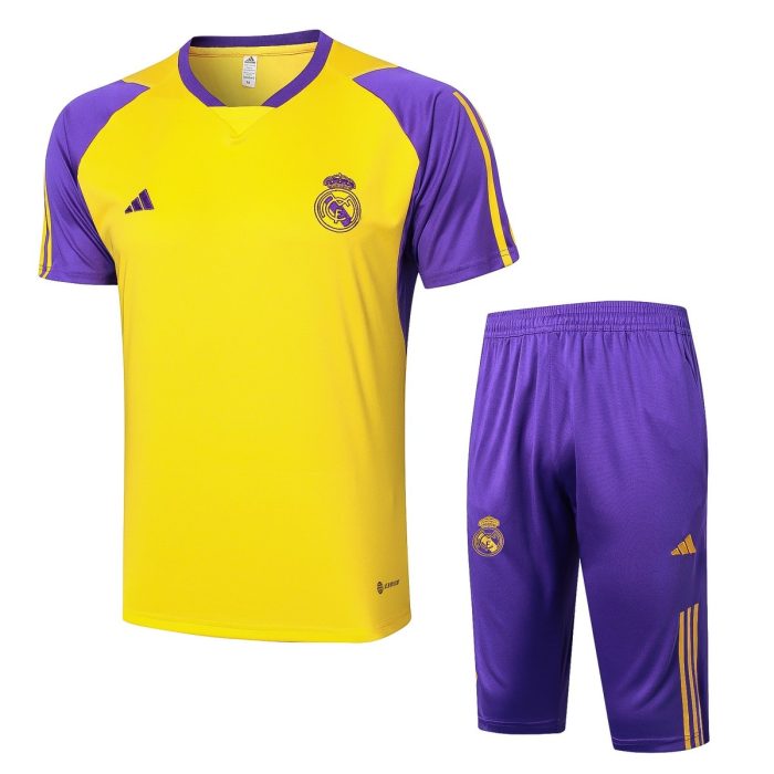 Real Madrid 23-24 Yellow Short Sleeve Training Suit - 图片 8