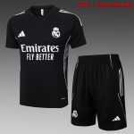 Real Madrid Black Short Sleeve Training Suit