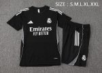Real Madrid Black Short Sleeve Training Suit - 图片 2