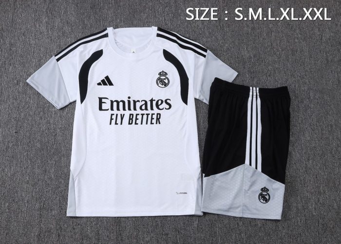 Real Madrid White Short Sleeve Training Suit - 图片 2