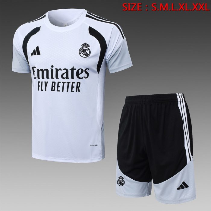 Real Madrid White Short Sleeve Training Suit - 图片 8